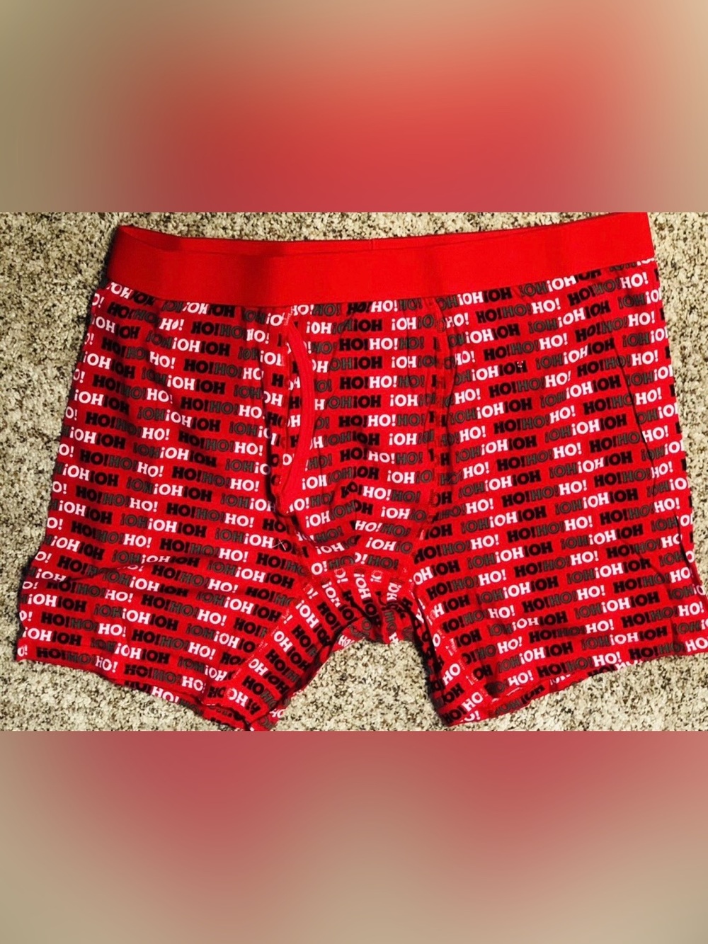 Mens Boxer Briefs Shorts Christmas Size XL Red White Green Ho Ho Ho New w/Tags